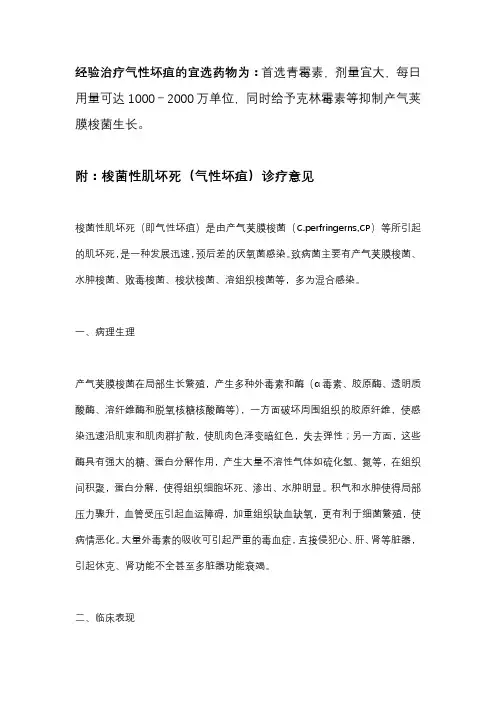 经验治疗气性坏疽的宜选药物为
