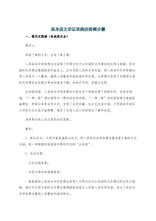 高考语文论证思路的答题步骤