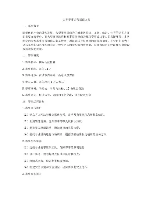 大型赛事运营招商方案