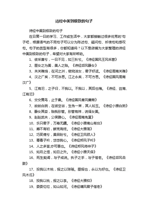 诗经中美到极致的句子