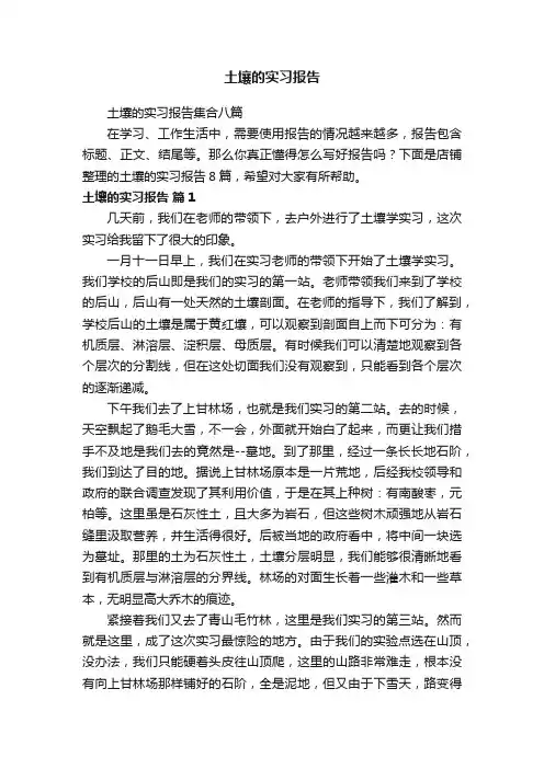土壤的实习报告