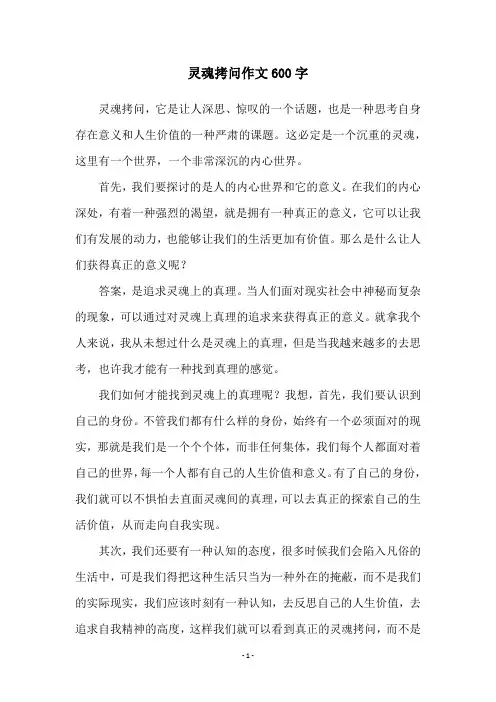灵魂拷问作文600字