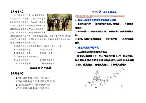 山地垂直分异规律(公开课)