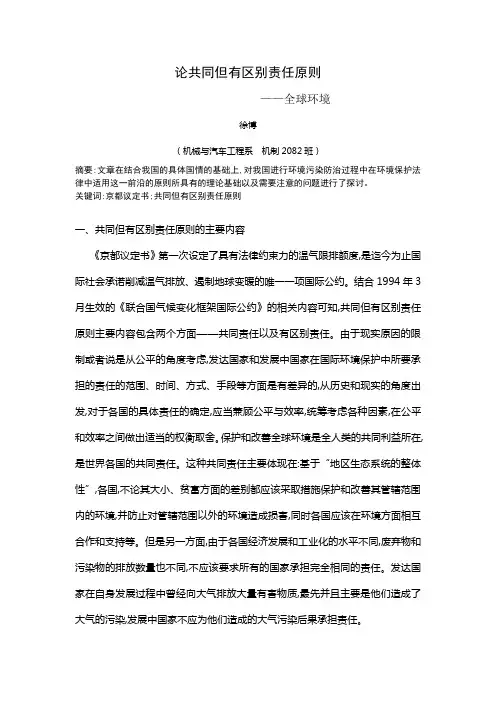 论共同但有区别责任原则