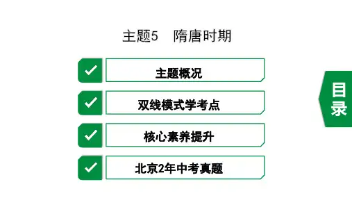 2020年历史中考复习之中国古代史主题5  隋唐时期