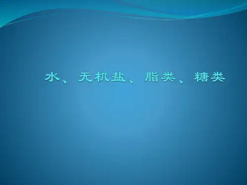 水、无机盐、脂类、糖类