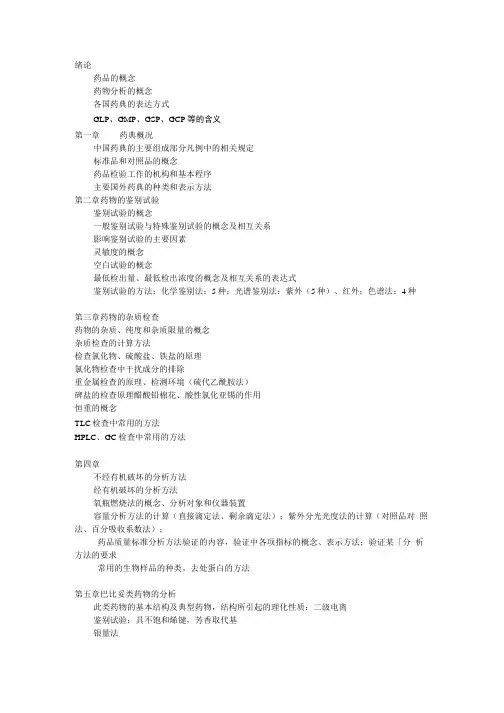 药物分析总复习.doc