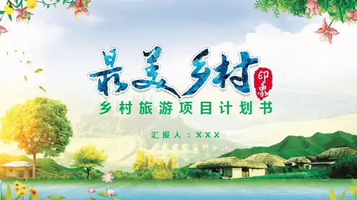 新农村最美乡村旅游项目计划书内容宣讲PPT课件