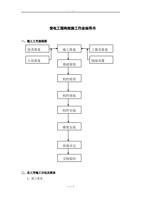 变电工程构架施工作业指导书