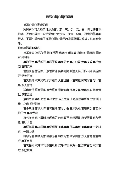 描写心情心情好词语
