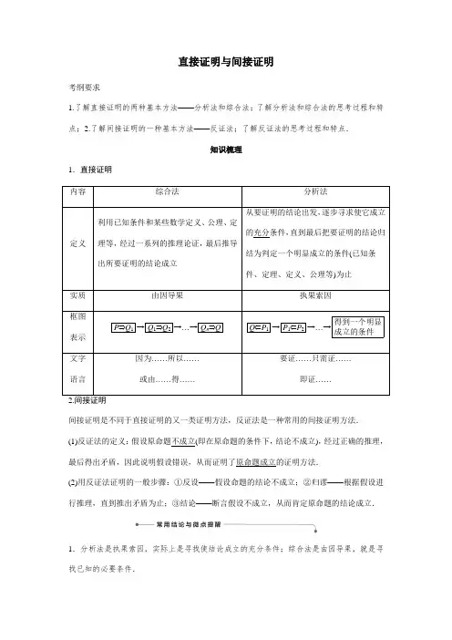 高考数学一轮复习专题训练—直接证明与间接证明