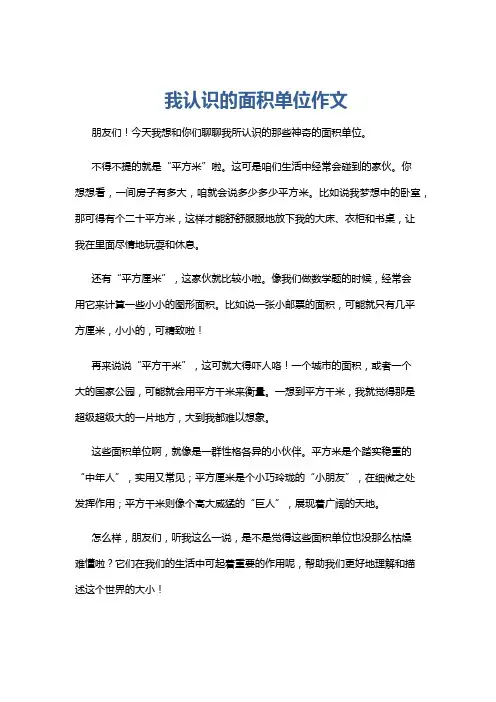 我认识的面积单位作文