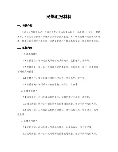 民爆汇报材料