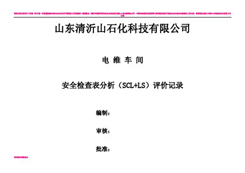 安全检查表分析(SCL+LS)评价记录