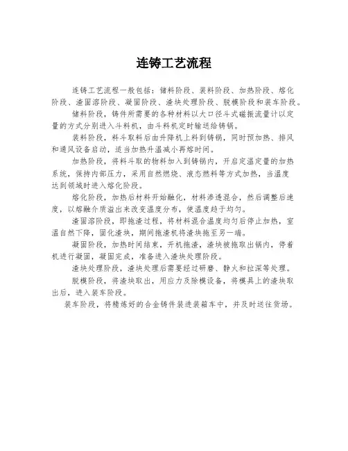 连铸工艺流程