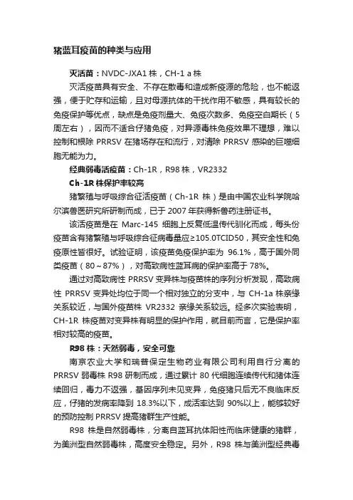 猪蓝耳疫苗的种类与应用