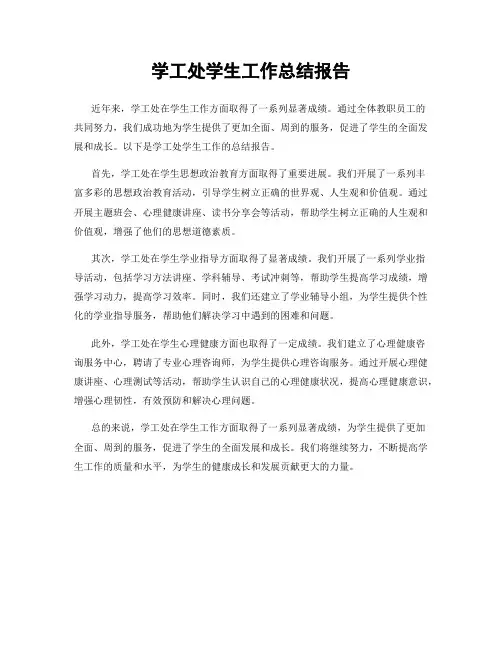 学工处学生工作总结报告