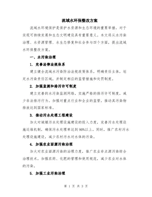 流域水环保整改方案