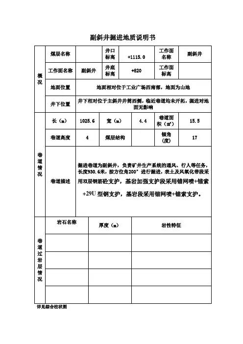 煤矿地质说明书