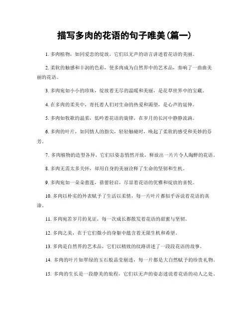 描写多肉的花语的句子唯美(精选合集2篇)