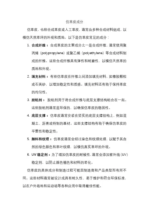 仿草皮成分