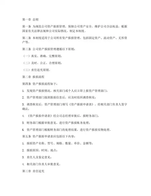 公司资产报损管理制度