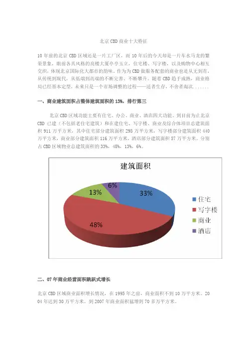 北京CBD商业十大特征