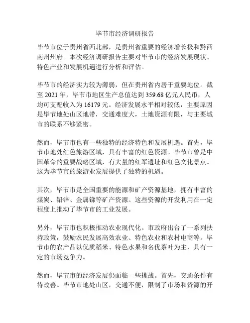 毕节市经济调研报告