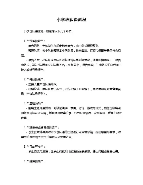 小学班队课流程
