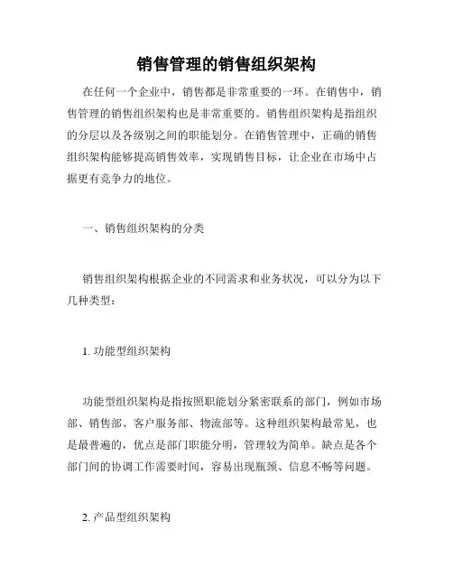 销售管理的销售组织架构