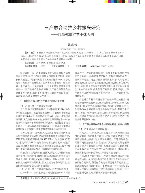 三产融合助推乡村振兴研究——以新郑市红枣小镇为例