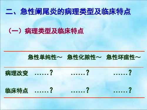 急性阑尾炎的病理类型及临床特点PPT课件