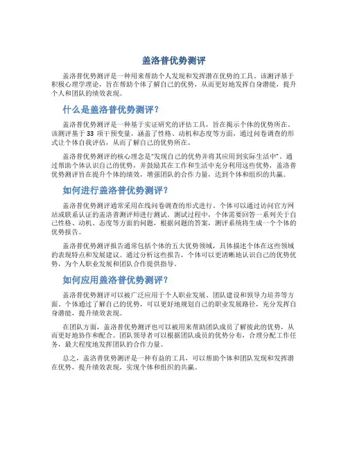 盖洛普优势测评