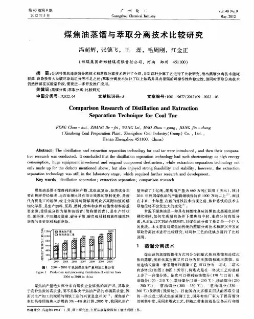 煤焦油蒸馏与萃取分离技术比较研究