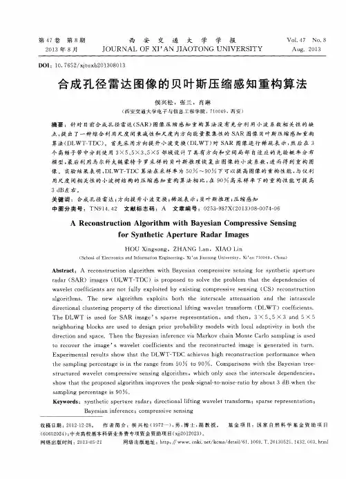 合成孔径雷达图像的贝叶斯压缩感知重构算法