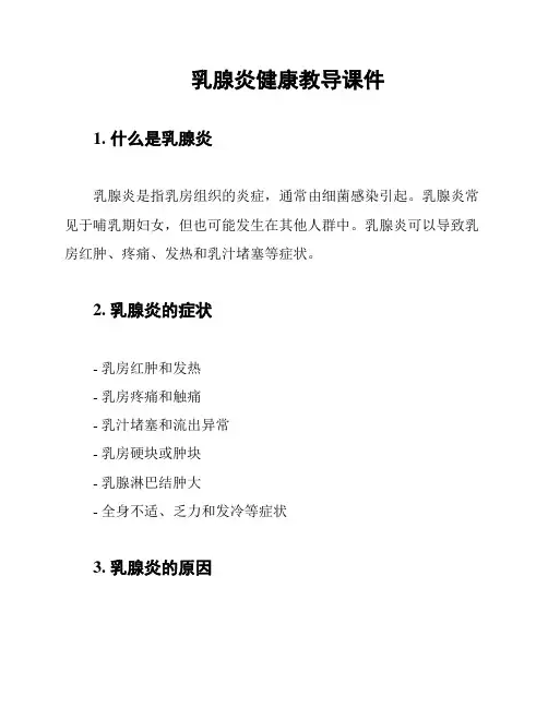 乳腺炎健康教导课件