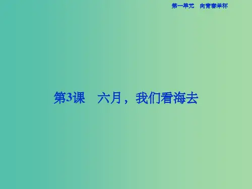高考语文总复习 第一单元 向青春举杯 第3课 六月,我们看海去课件 苏教版必修1