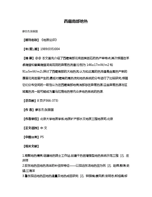 西藏南部地热