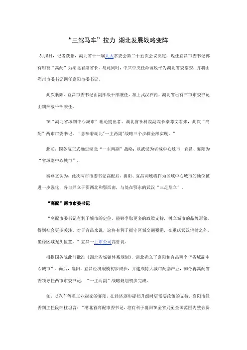 湖北发展战略变阵
