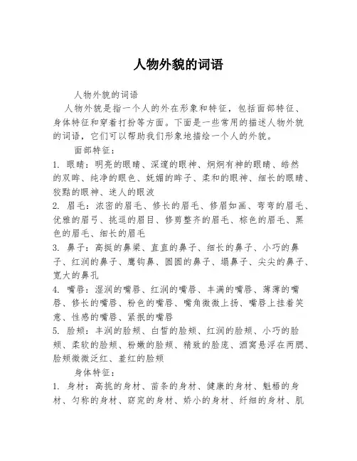 人物外貌的词语