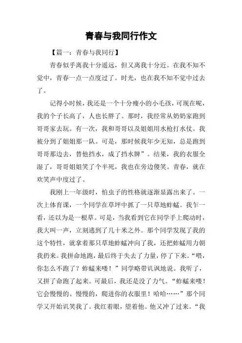 青春与我同行作文