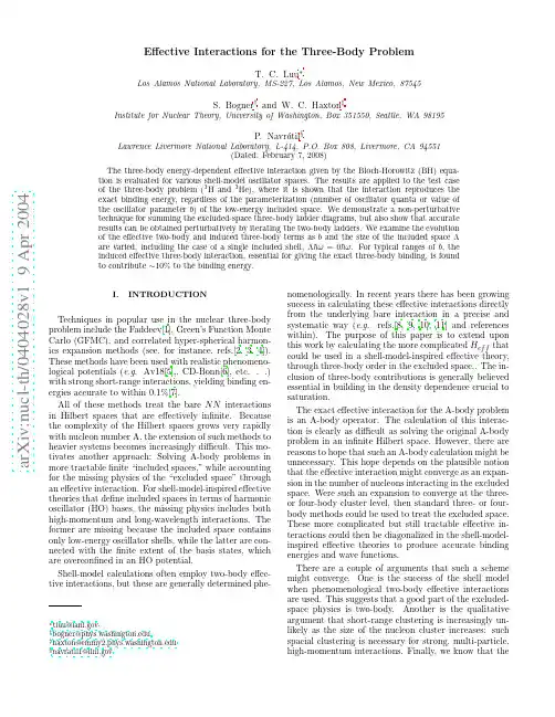 Effective Interactions for the Three-Body Problem