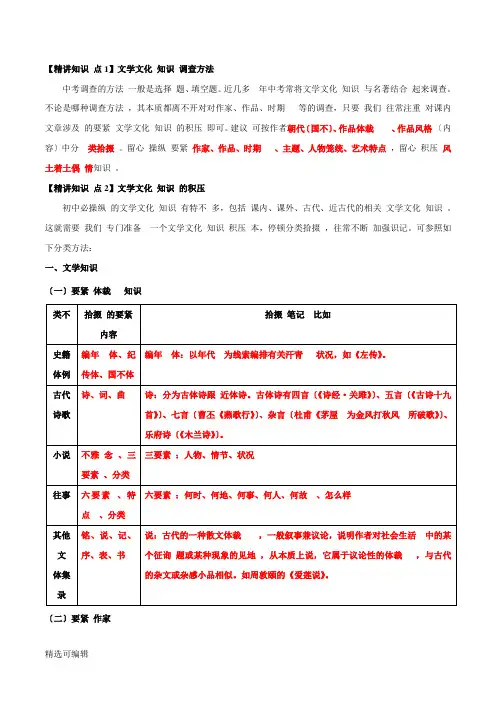 专题06 文学文化常识（解析版）—2021年中考语文专项复习精讲精练