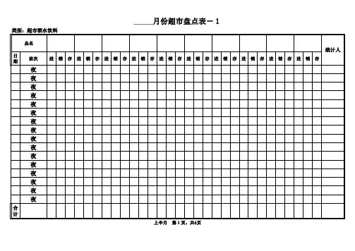 超市日盘点表