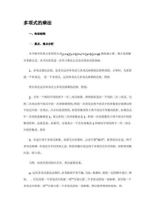 多项式的乘法