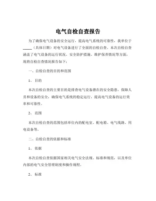 电气自检自查报告