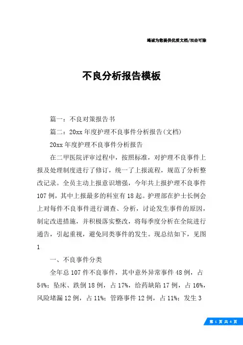 不良分析报告模板