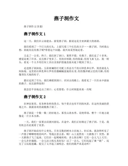 燕子洞作文