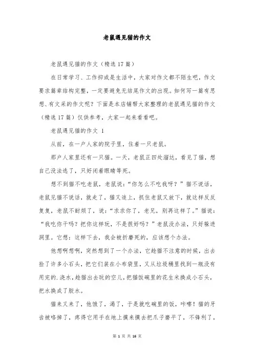 老鼠遇见猫的作文