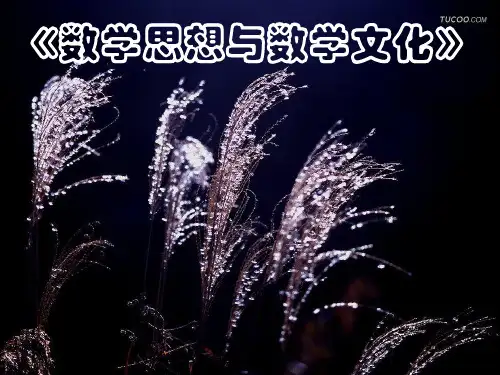 数学思想与数学文化——第一讲 数学是什么